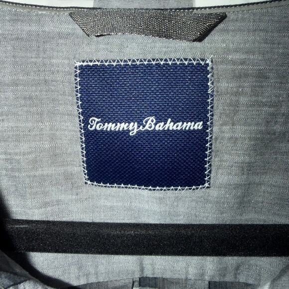 Tommy Bahama Plaid Mens Size XL Gray White Long Sleeve Button Up Casual Shirt - Picture 3 of 7